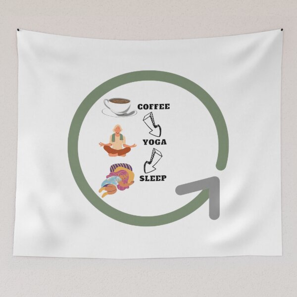 Item preview, Coffe yoga sleep, repeat designe designed and sold by SenhajiWorld.