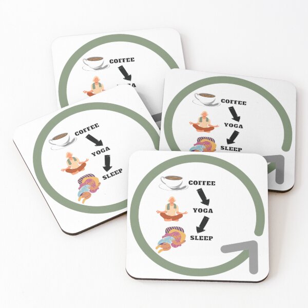 Item preview, Copy of Coffe yoga sleep, repeat design designed and sold by SenhajiWorld.