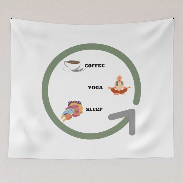 Item preview, Coffe yoga sleep, repeat design designed and sold by SenhajiWorld.