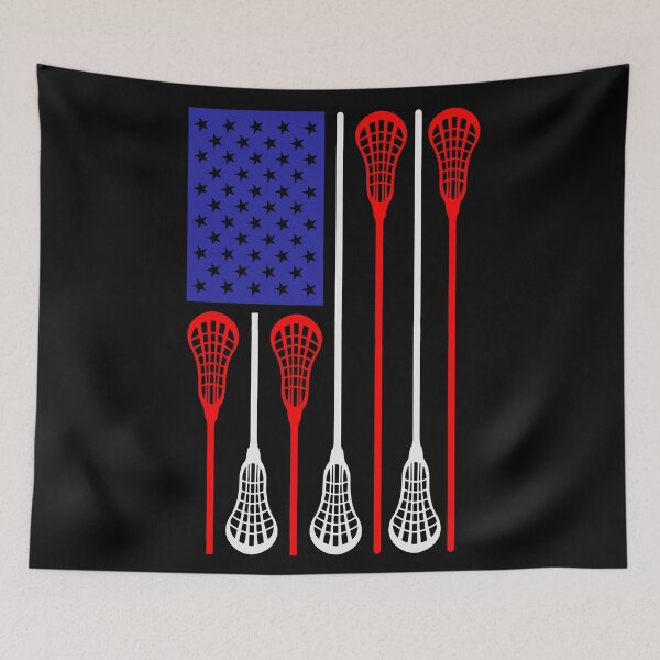 Item preview, Lacrosse USA Flag Lacrosse Player designed and sold by Sunset Design.