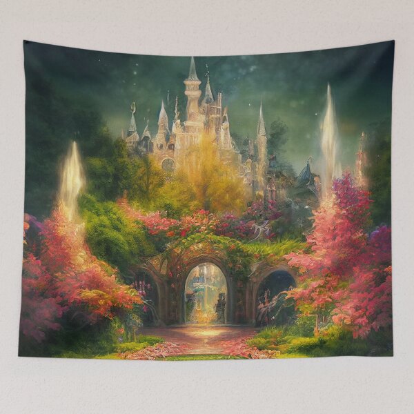Item preview, Night Castle, Magic Fountain, Fairy Garden designed and sold by SunDoor Art.