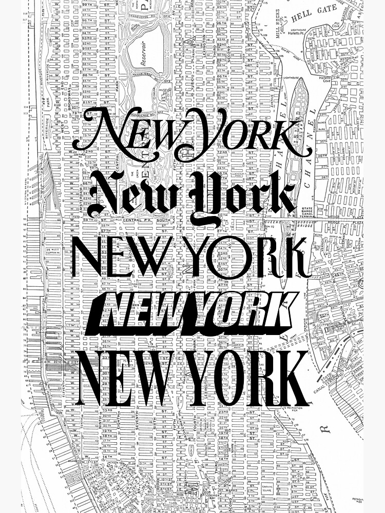 New York City - Vintage Street Map Typography by MotivatedType