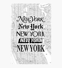 New York City - Weinlese-Straßenkarte-Typografie Fotodruck