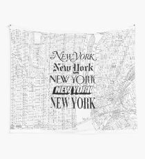 New York City - Vintage Street Map Typography Wall Tapestry