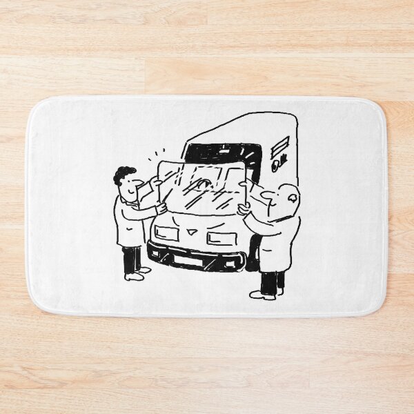 Item preview, Windscreen Repairs Illustration - Two Men are Replacing a Vehicle Windscreen designed and sold by NigelSutherland.