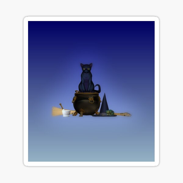 D-I-Y Witch Kit, Blue Background Sticker