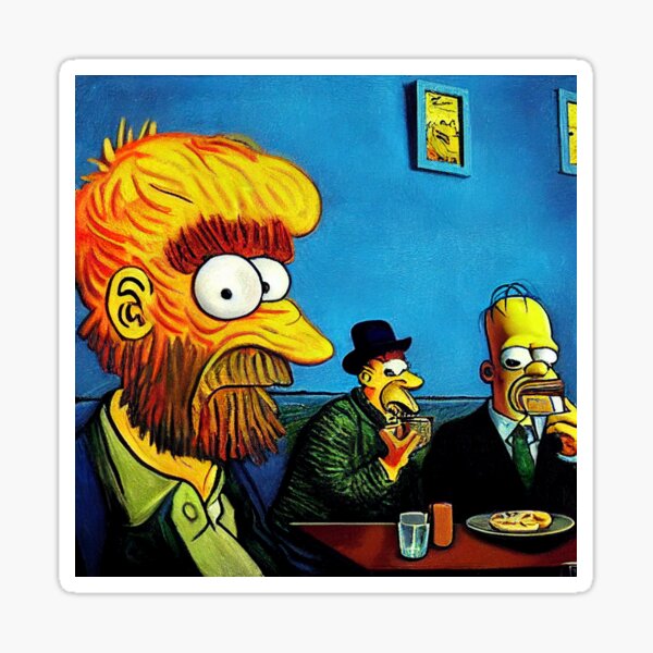 Item preview, Van Gogh and Simpsons in the cafe designed and sold by osssoconcept.