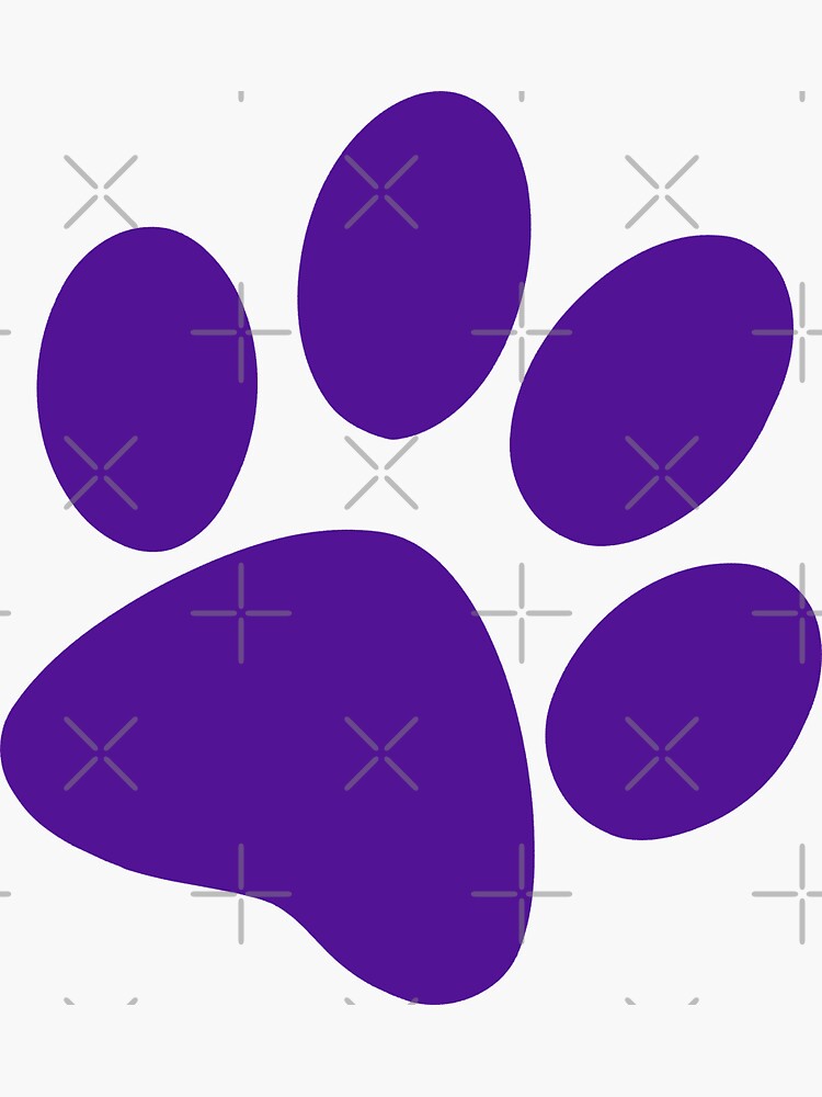 "Purple Paw Print" Sticker for Sale by RetroCave Redbubble