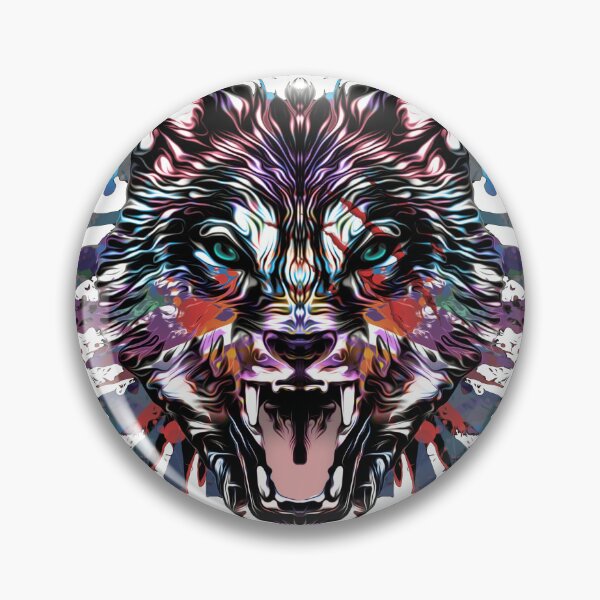 Item preview, Painted wolf face designed and sold by Zip-Zup.