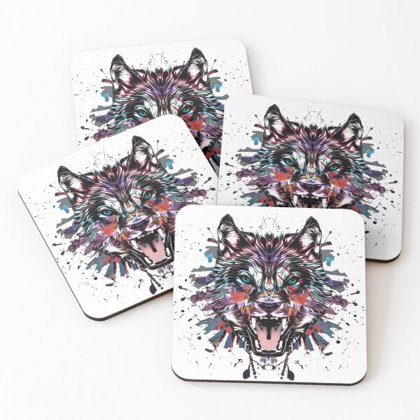 Item preview, Painted wolf face designed and sold by Zip-Zup.