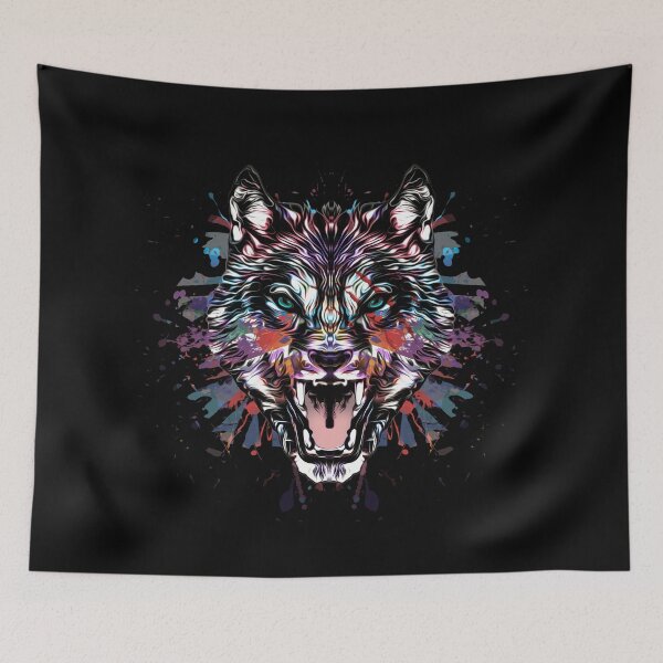 Item preview, Painted wolf face designed and sold by Zip-Zup.