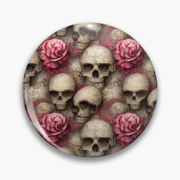 Item preview, Many skulls with pink roses, graveyard, rest in peace designed and sold by TreasuryOE.
