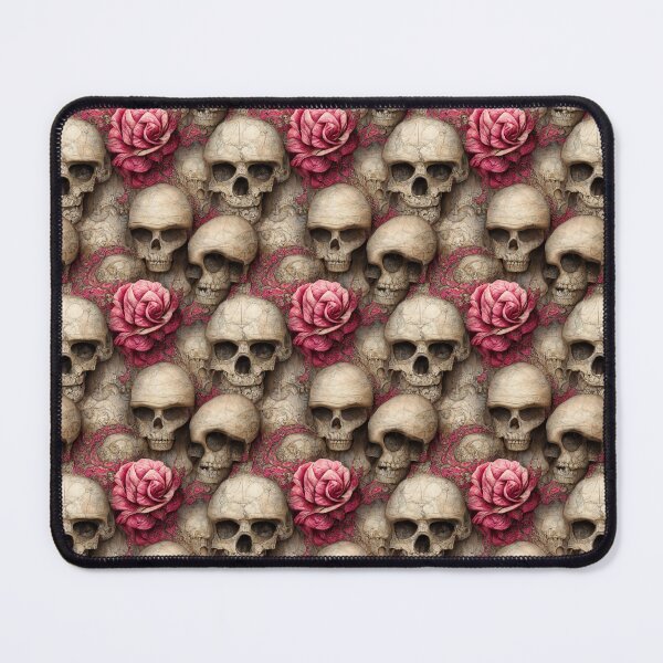 Item preview, Many skulls with pink roses, graveyard, rest in peace designed and sold by TreasuryOE.