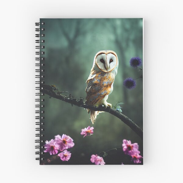 Item preview, Colorful barnowl sitting on a branch designed and sold by RK - Shop.