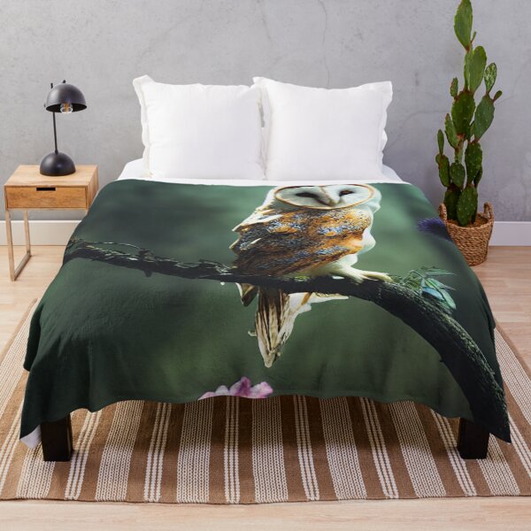 Item preview, Colorful barnowl sitting on a branch designed and sold by RK - Shop.