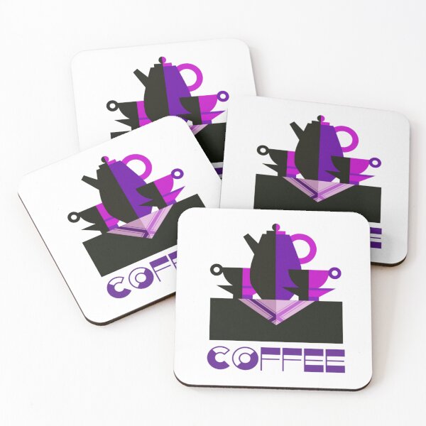 Item preview, Retro style coffee print in purple designed and sold by LaylaEvans1.