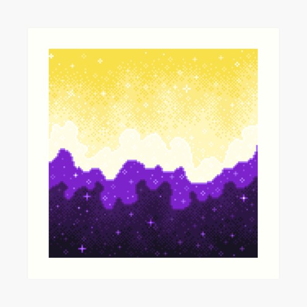 Nonbinary Pride Flag Galaxy Art Print