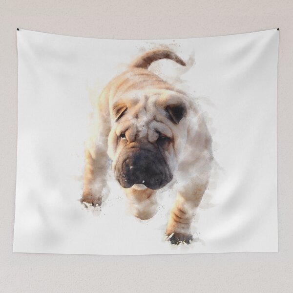 Item preview, Shar Pei puppy Watercolour Artwork designed and sold by Typeglyphs.