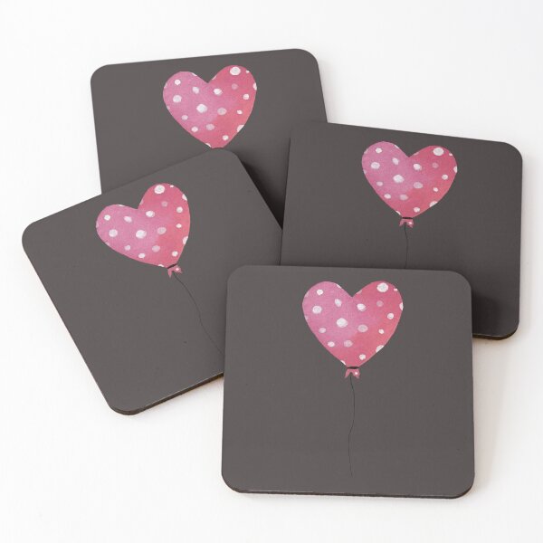 Item preview,  cute heart pink balloon dark background designed and sold by Yana Mustafina | Boho Soulful Designs.