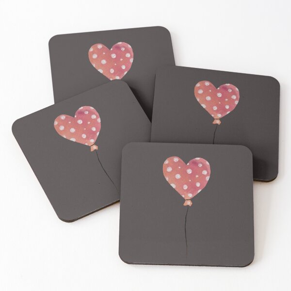Item preview, love balloon with dot on dark background designed and sold by Yana Mustafina | Boho Soulful Designs.