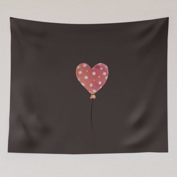 Item preview, love balloon with dot on dark background designed and sold by Yana Mustafina | Boho Soulful Designs.