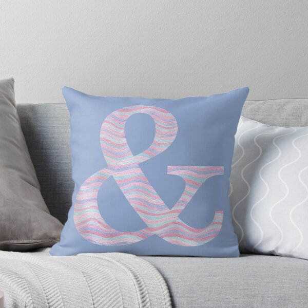 Item preview, Initial & Ampersand Rose Quartz And Serenity Pink Blue Wavy Lines designed and sold by theartofvikki.