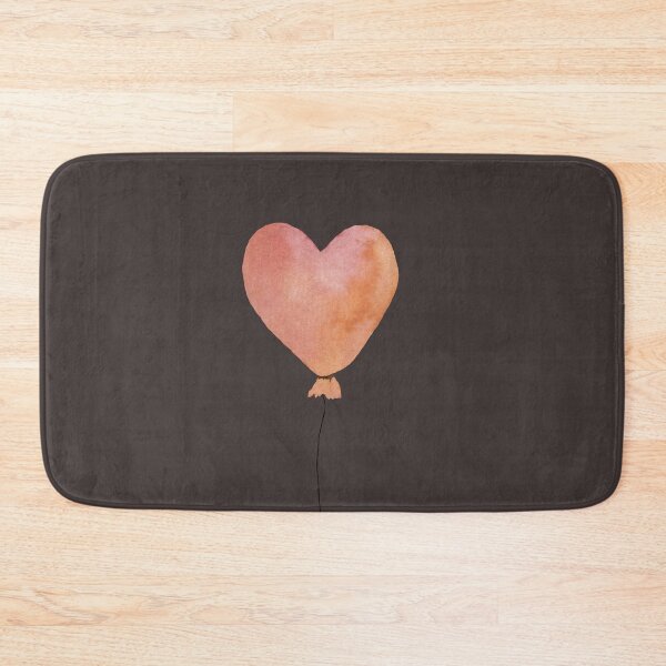 Item preview, peach cute balloon heart on dark background designed and sold by Yana Mustafina | Boho Soulful Designs.