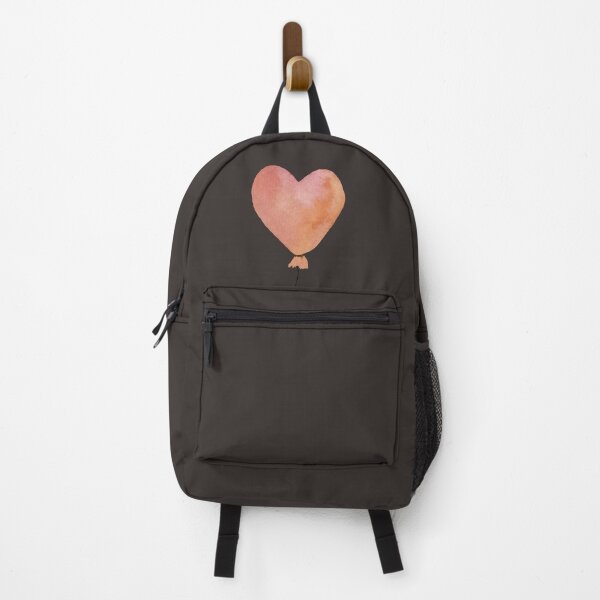 Item preview, peach cute balloon heart on dark background designed and sold by Yana Mustafina | Boho Soulful Designs.