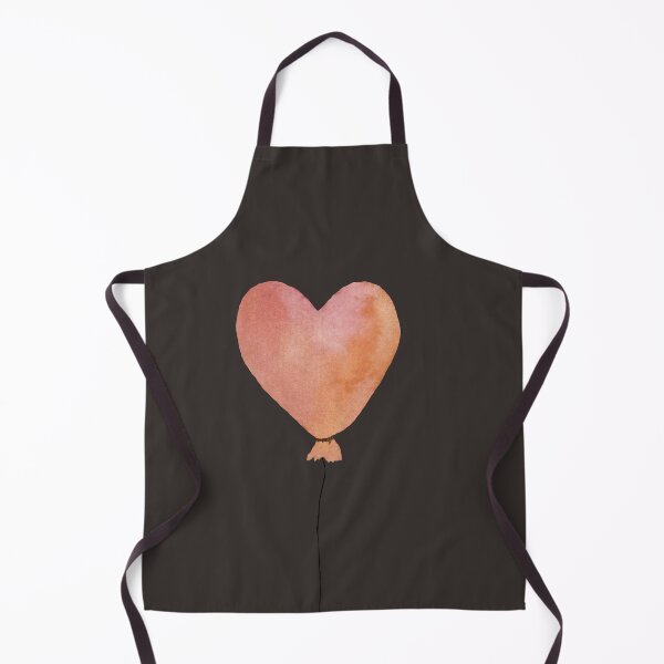 Item preview, peach cute balloon heart on dark background designed and sold by Yana Mustafina | Boho Soulful Designs.