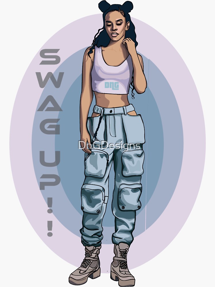 "Swag up Woman Illustrated design" Sticker for Sale by DnGDesigns Redbubble