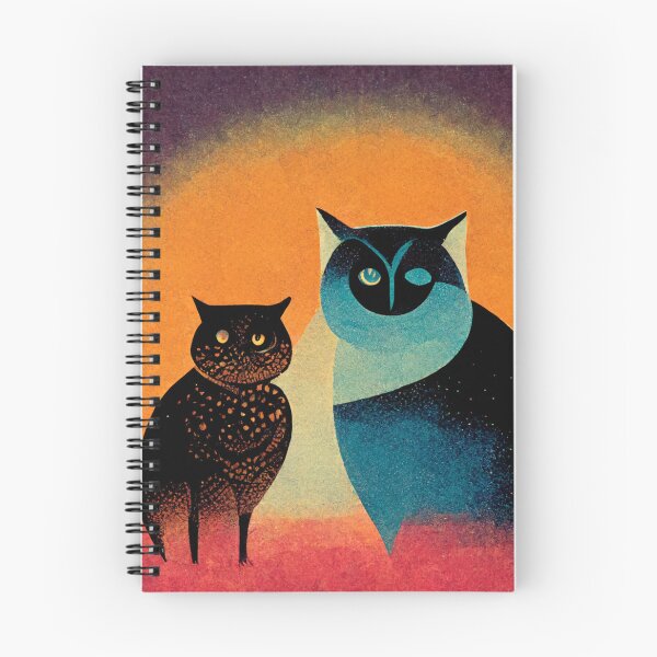 Item preview, A Cat and an Owl Vintage 70s Design designed and sold by werewolftogo.