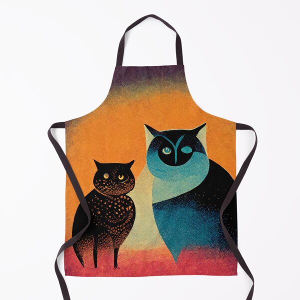 Item preview, A Cat and an Owl Vintage 70s Design designed and sold by werewolftogo.
