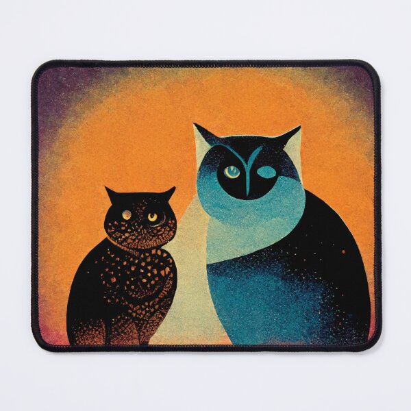 Item preview, A Cat and an Owl Vintage 70s Design designed and sold by werewolftogo.