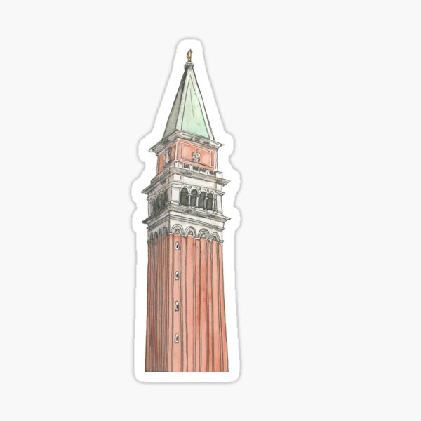 Item preview, Venice San Marco Campanile in watercolour designed and sold by venice-by-us.