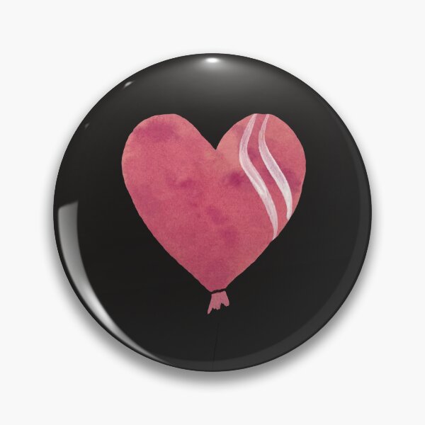 Artikelvorschau, Cute pink heart balloon on dark background entworfen und verkauft von Yana Mustafina | Boho Soulful Designs.