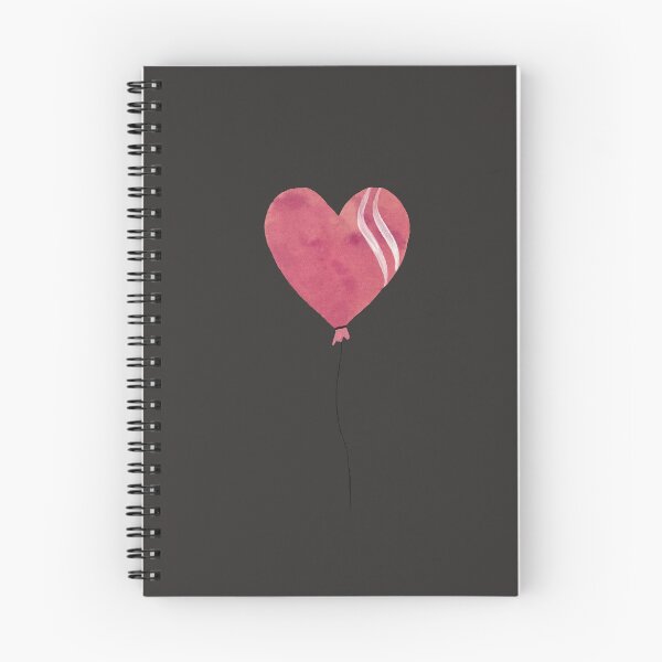 Item preview, Cute pink heart balloon on dark background designed and sold by Yana Mustafina | Boho Soulful Designs.
