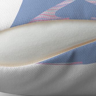 Alternate view of Initial X Rose Quartz And Serenity Pink Blue Wavy Lines Throw Pillow