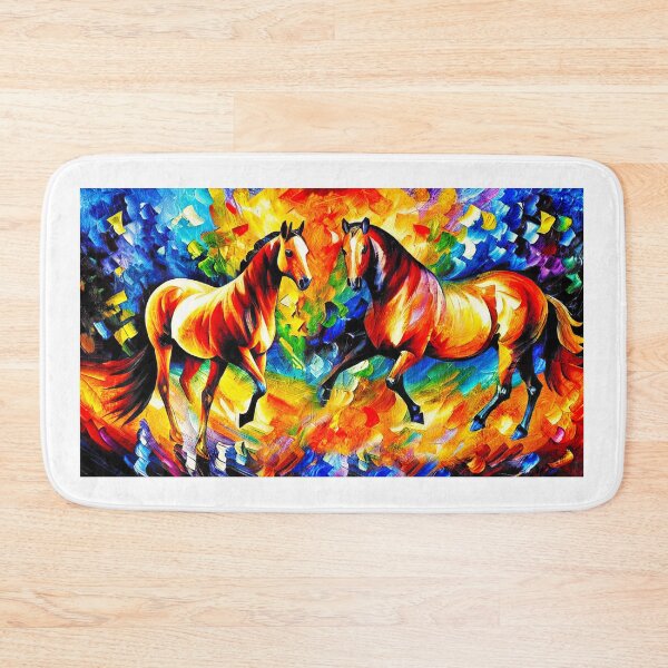 Artikelvorschau, Colorful abstract horses meeting – digital painting on colorful background entworfen und verkauft von NickoPrints.