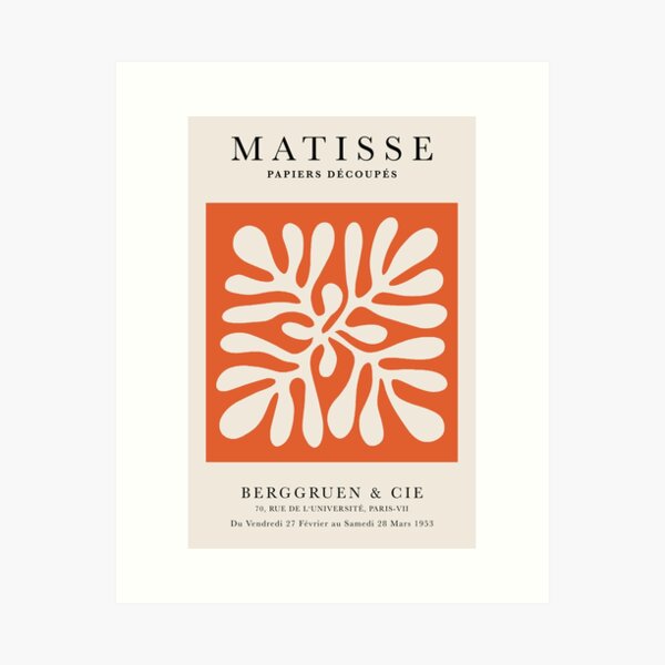 Item preview, Henri Matisse Flower, Paper Decoupes Art new orange, Matisse Cutout's Flower designed and sold by re-make-.