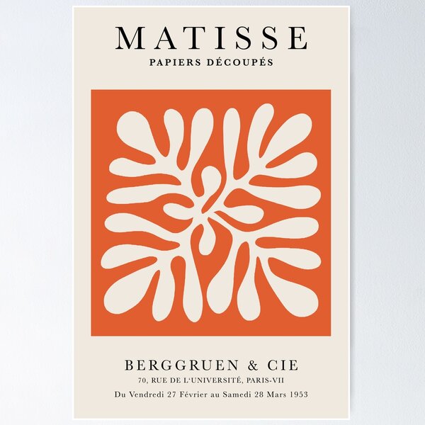 Item preview, Henri Matisse Flower, Paper Decoupes Art new orange, Matisse Cutout's Flower designed and sold by re-make-.