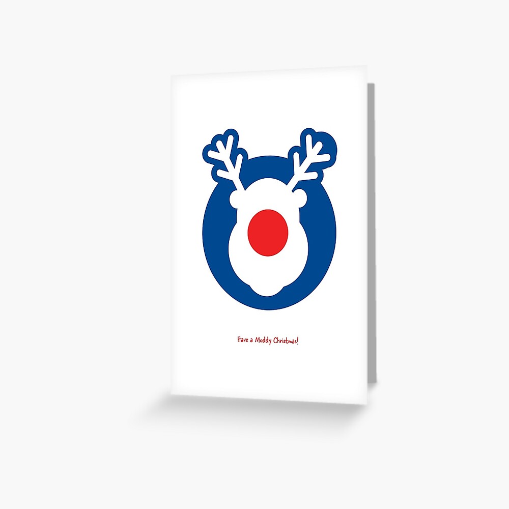 "Rudolph Mod Target Christmas Card" Greeting Card by collibosher