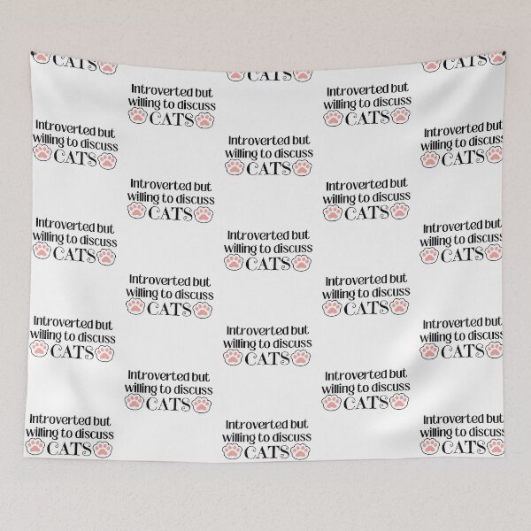 Item preview, Introverted but willing to discuss Cats T-shirt  designed and sold by Nerdygirlteez.