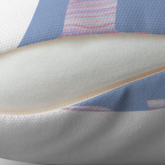 Alternate view of Initial R Rose Quartz And Serenity Pink Blue Wavy Lines Throw Pillow
