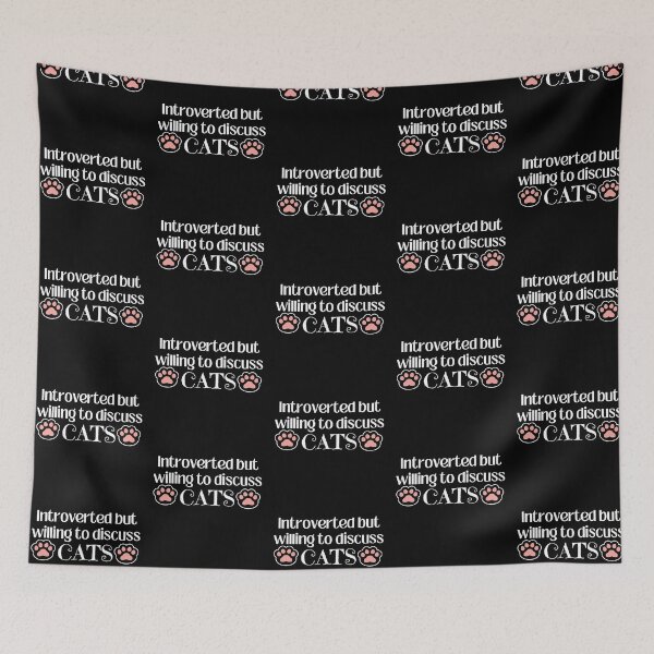 Item preview, Introverted but willing to discuss Cats T-shirt  designed and sold by Nerdygirlteez.