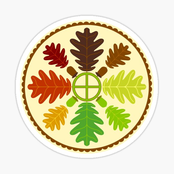 Aperçu de l'œuvre Mighty Oak Folk Art Hex signe créée et vendue par studiogooz.
