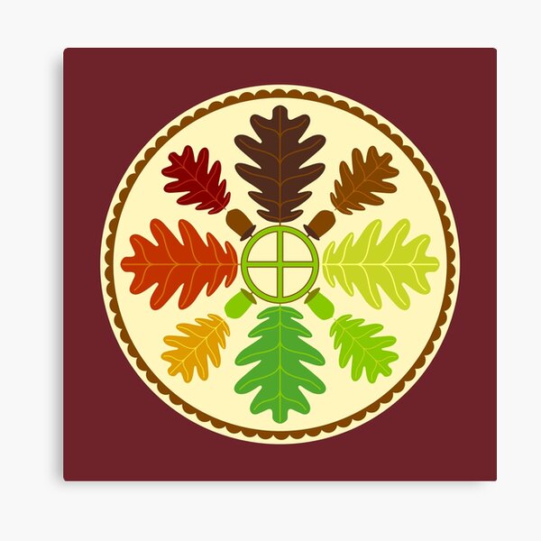 Mighty Oak Folk Art Hex Sign Canvas Print