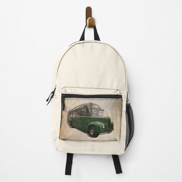 Item preview, Vintage background with The Green Bus from The London Bus Museum designed and sold by CrystalsArtPaws.