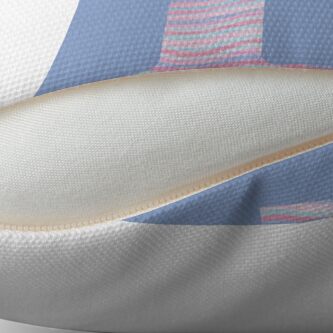 Thumbnail 2 of 3, Throw Pillow, Initial P Rose Quartz And Serenity Pink Blue Wavy Lines designed and sold by theartofvikki.
