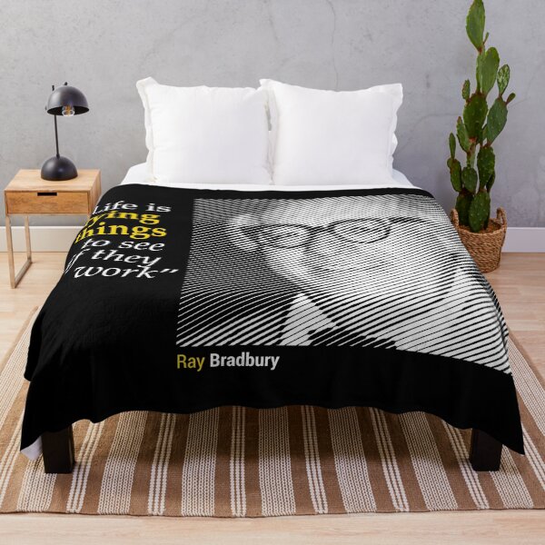 Item preview, Ray Bradbury's Portrait with a Creativity Quote (inverse) designed and sold by emotica.