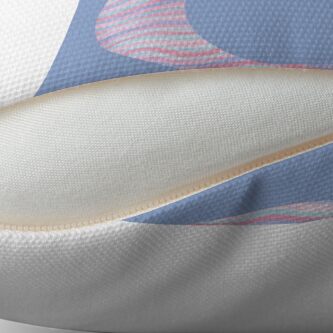 Alternate view of Initial O Rose Quartz And Serenity Pink Blue Wavy Lines Throw Pillow